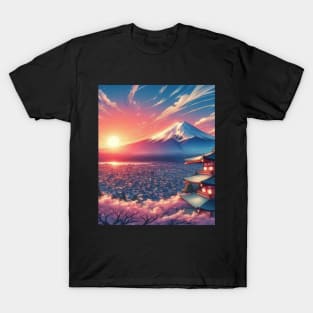 Mount Fuji - Anime Drawing T-Shirt